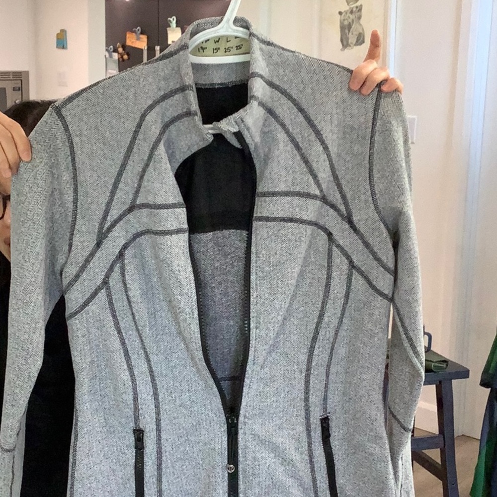 Lululemon Define Jacket Herringbone Grey Sz 12